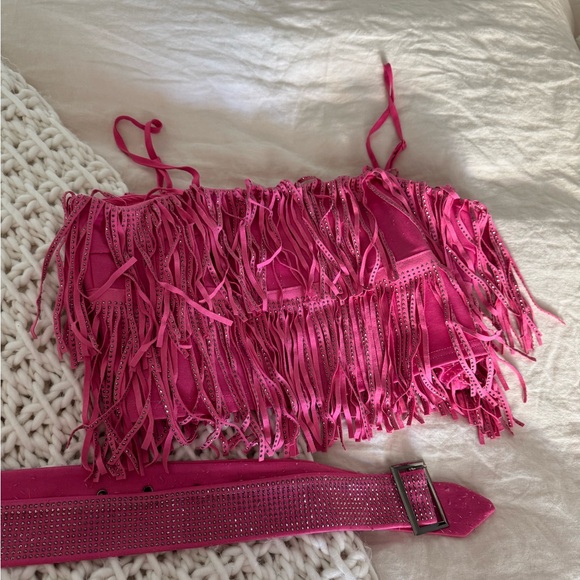 Pink Rhinestone Fringe Set - Picture 9 of 9